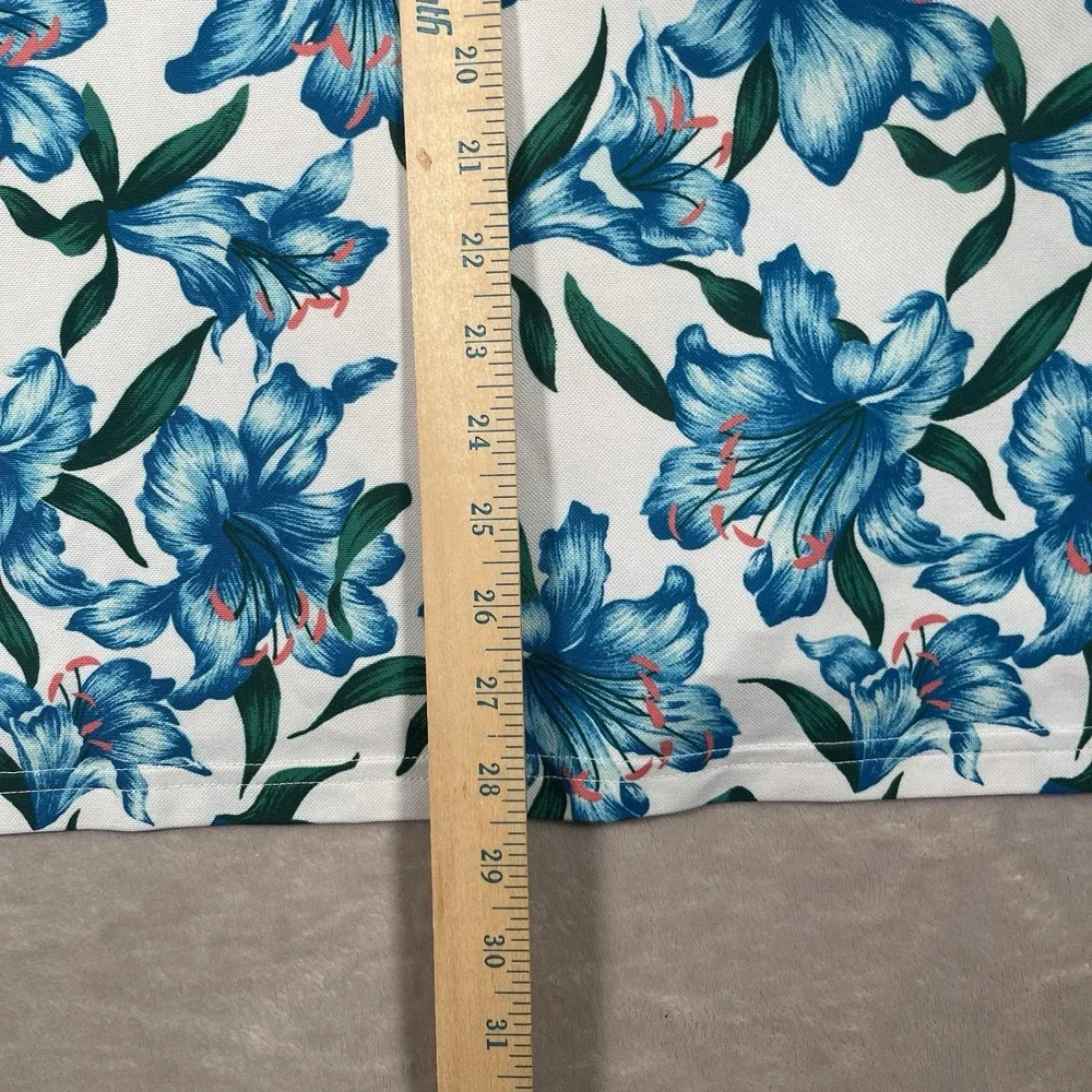 Bonobos Golf Polo Shirt Mens XL Slim Fit Blue Plumeria Floral Performance
